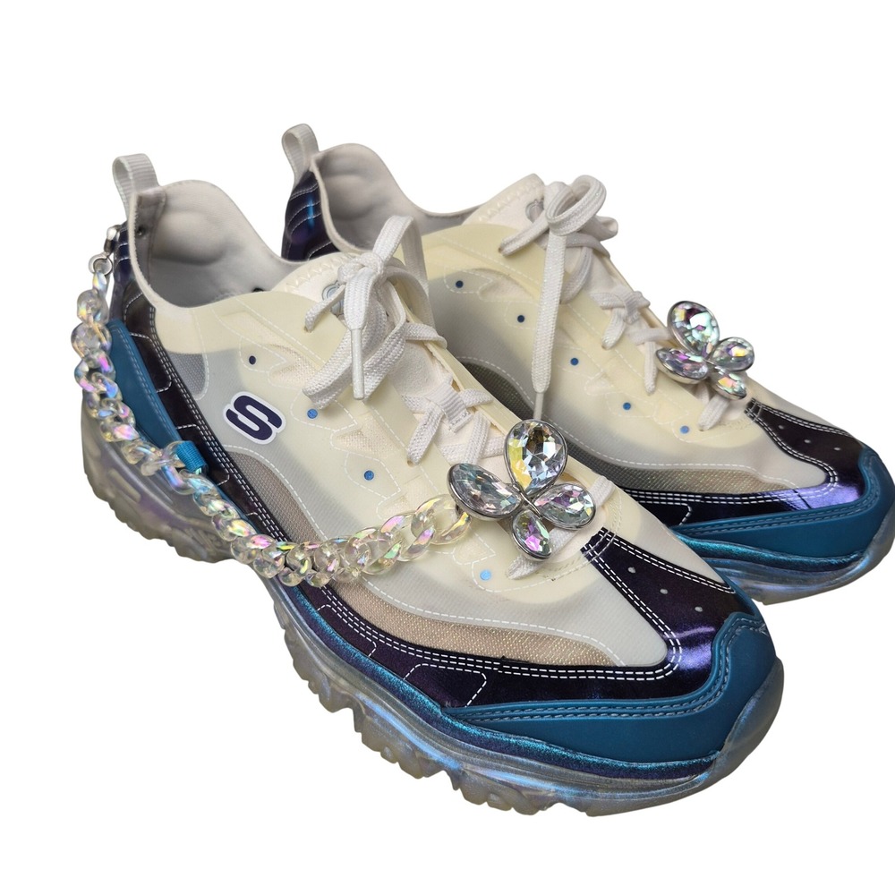 Skechers DLites Floating Lady Chunky Sneakers Butterfly Rhinestone 9.5 Shoes